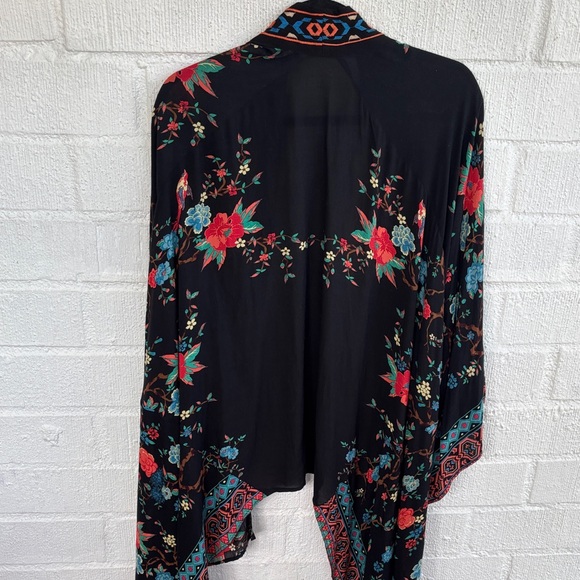 Flying Tomato Embroidered Bird Floral Kimono sz S/M - Picture 7 of 7